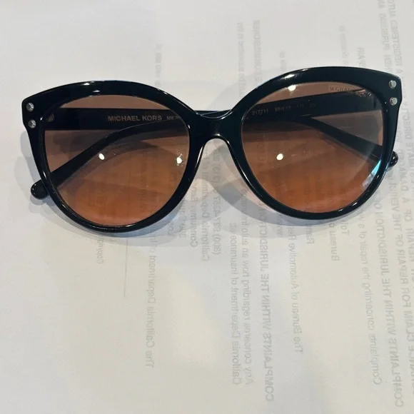 Michael Kors Black Sunglasses with Tan Lenses - Picture 8 of 9
